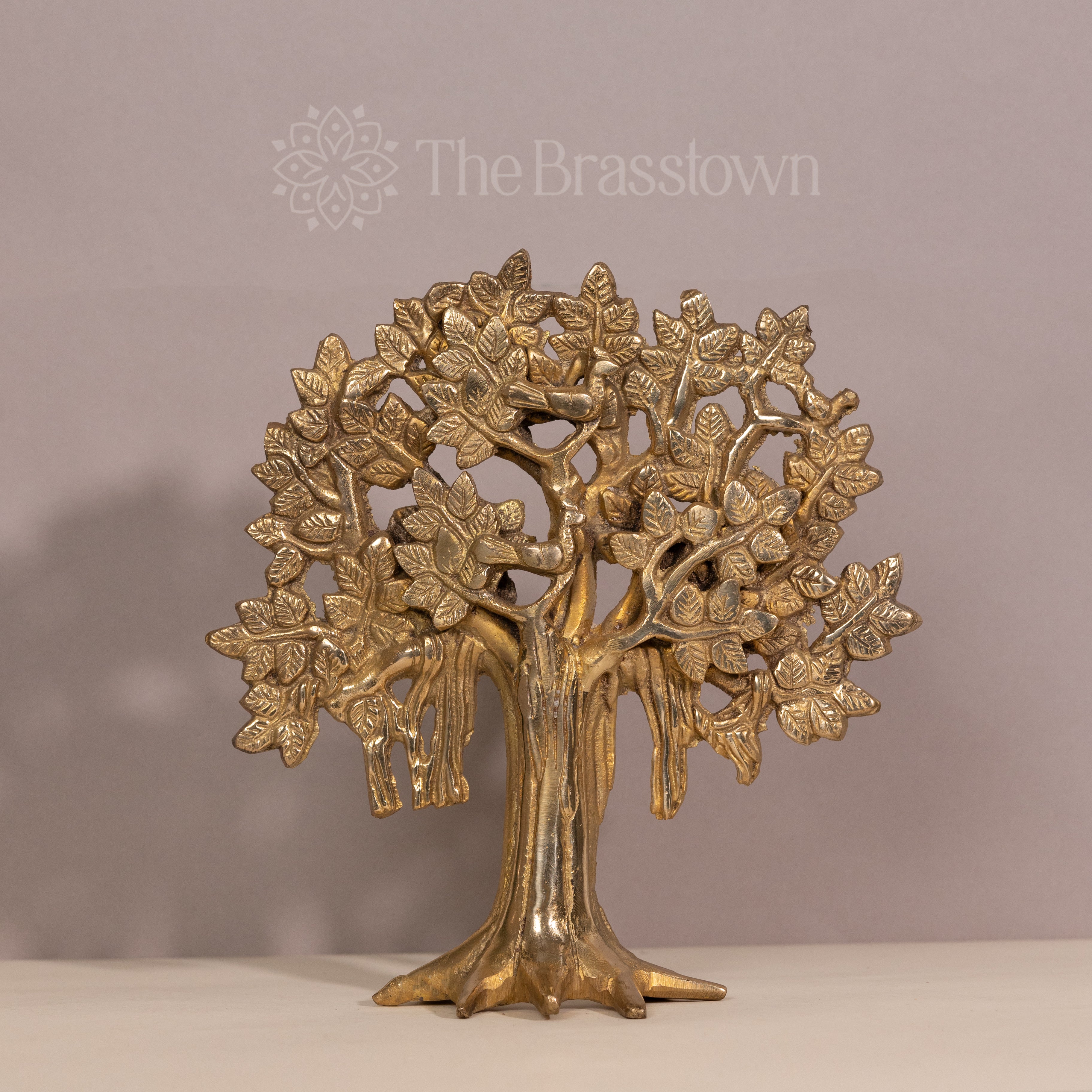 Brass Kalpavriksha Tree of Life with Roots