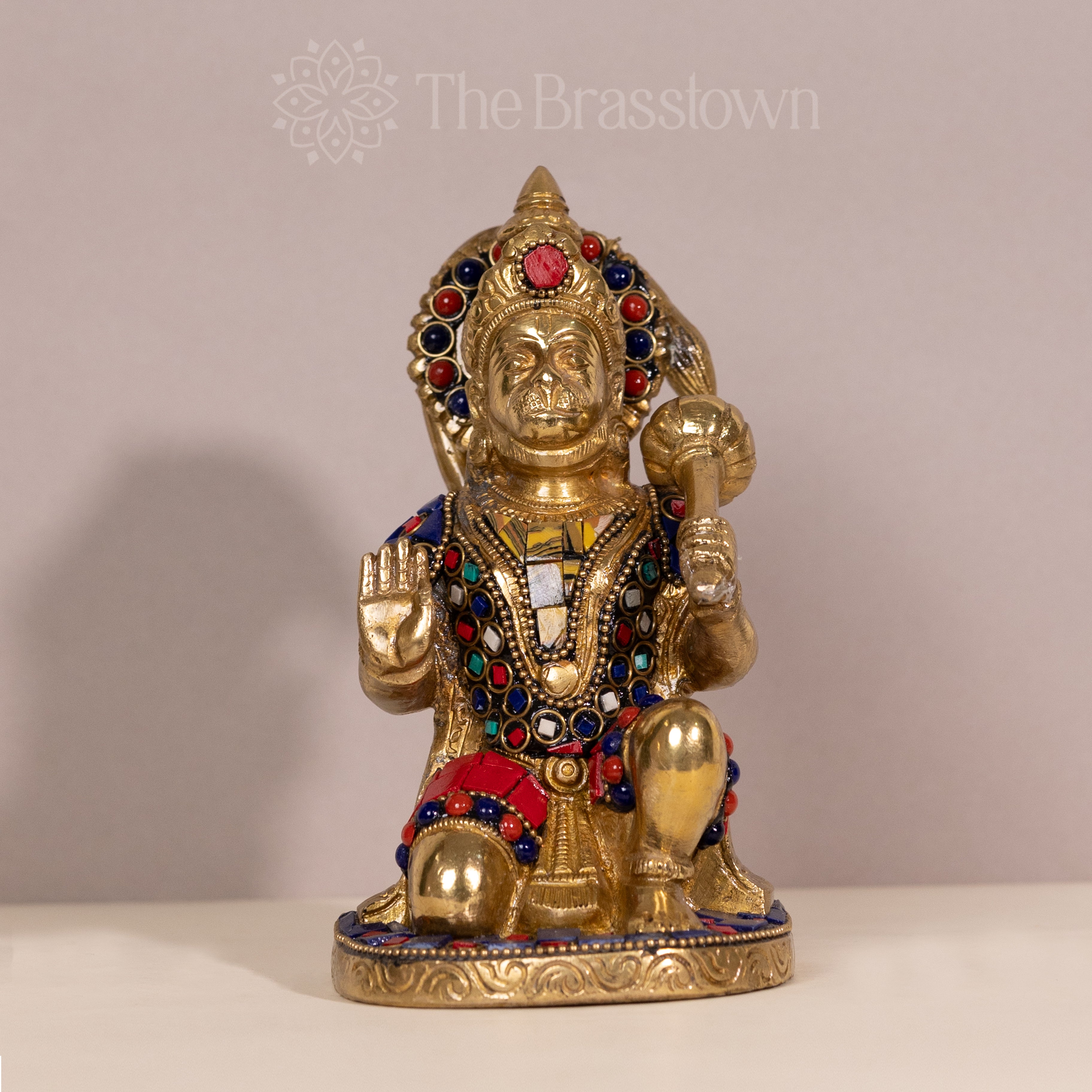 Brass Lord Hanuman Statue – Handcrafted Devotional Decor