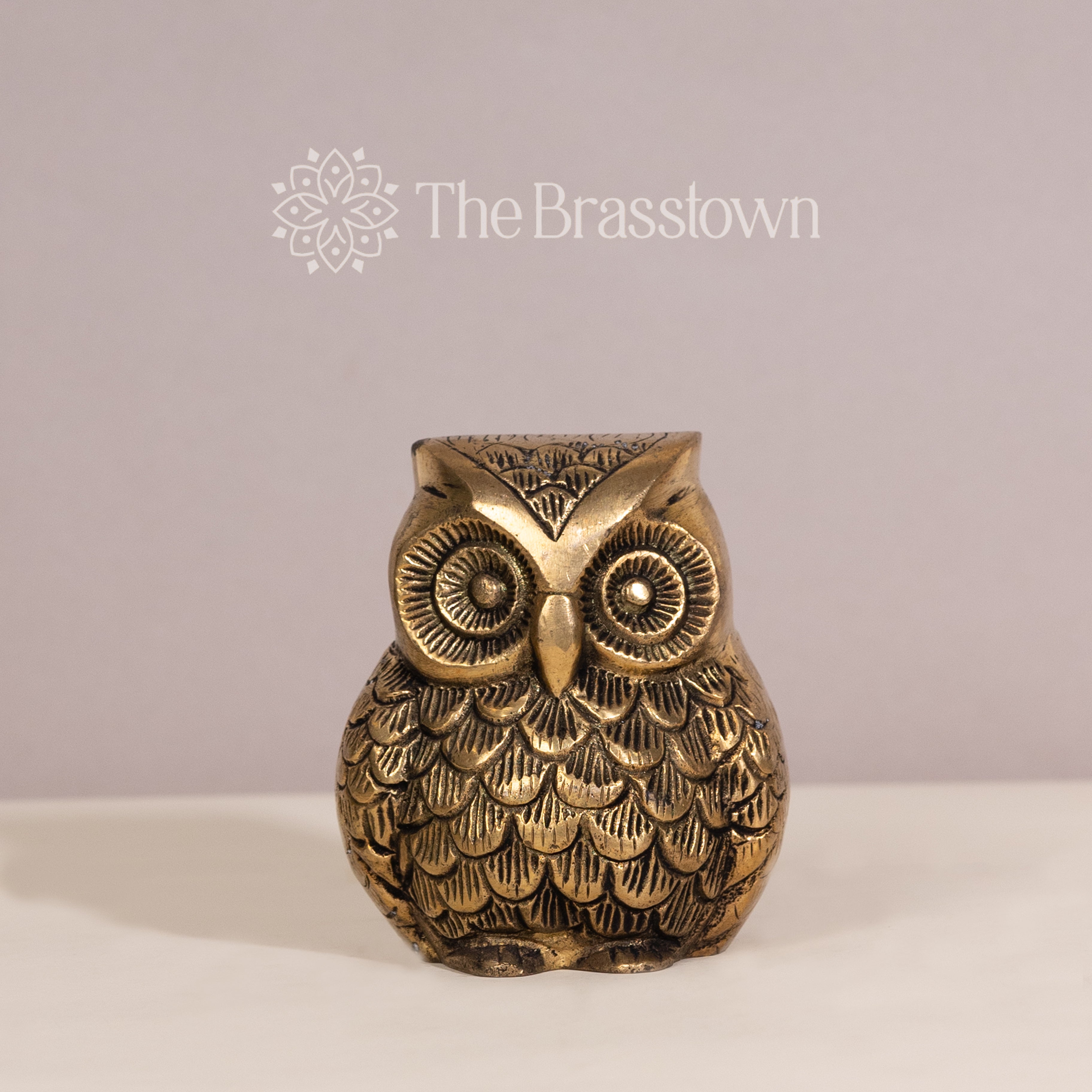 Vintage Brass Owl Statue – Handcrafted Decorative Piece