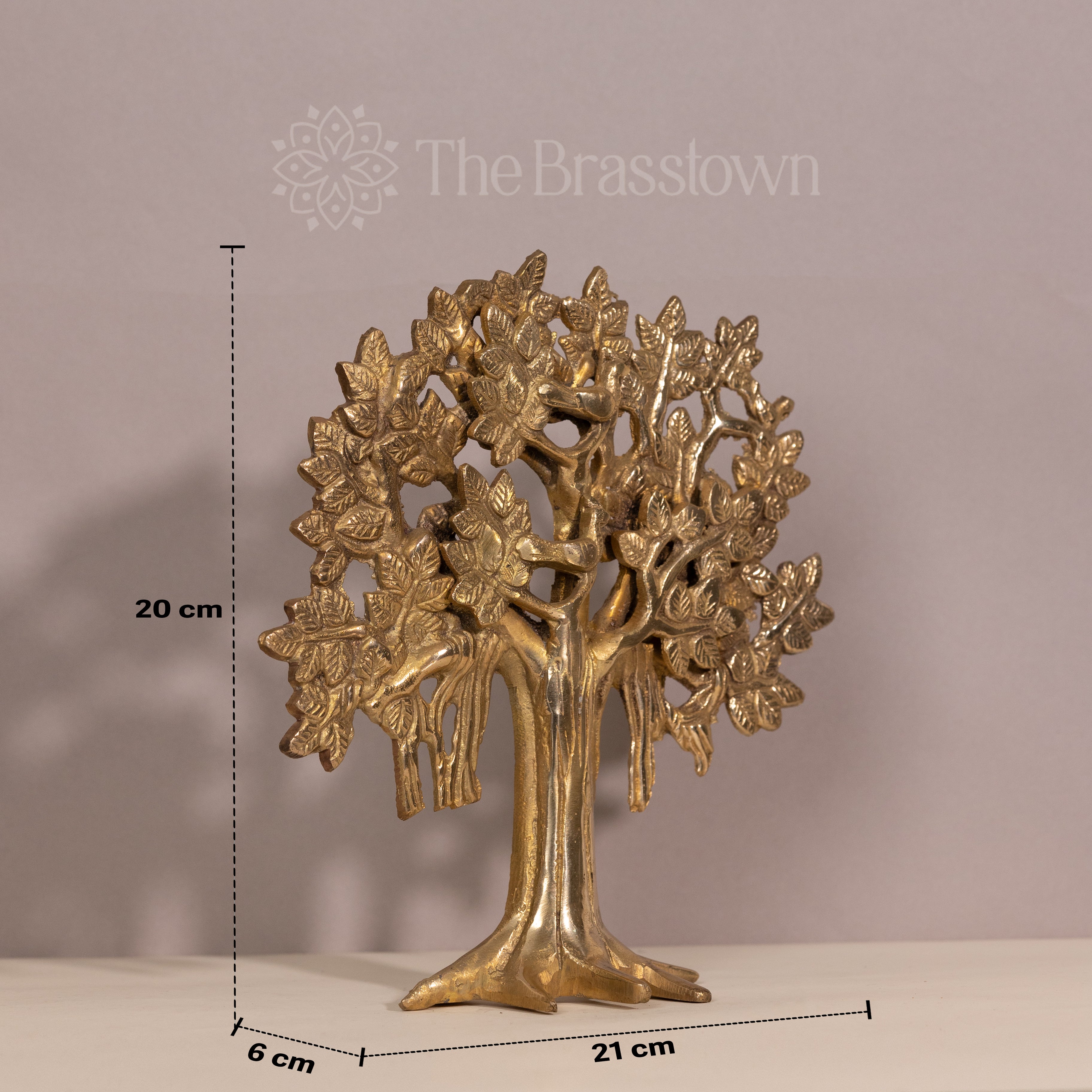 Brass Kalpavriksha Tree of Life with Roots