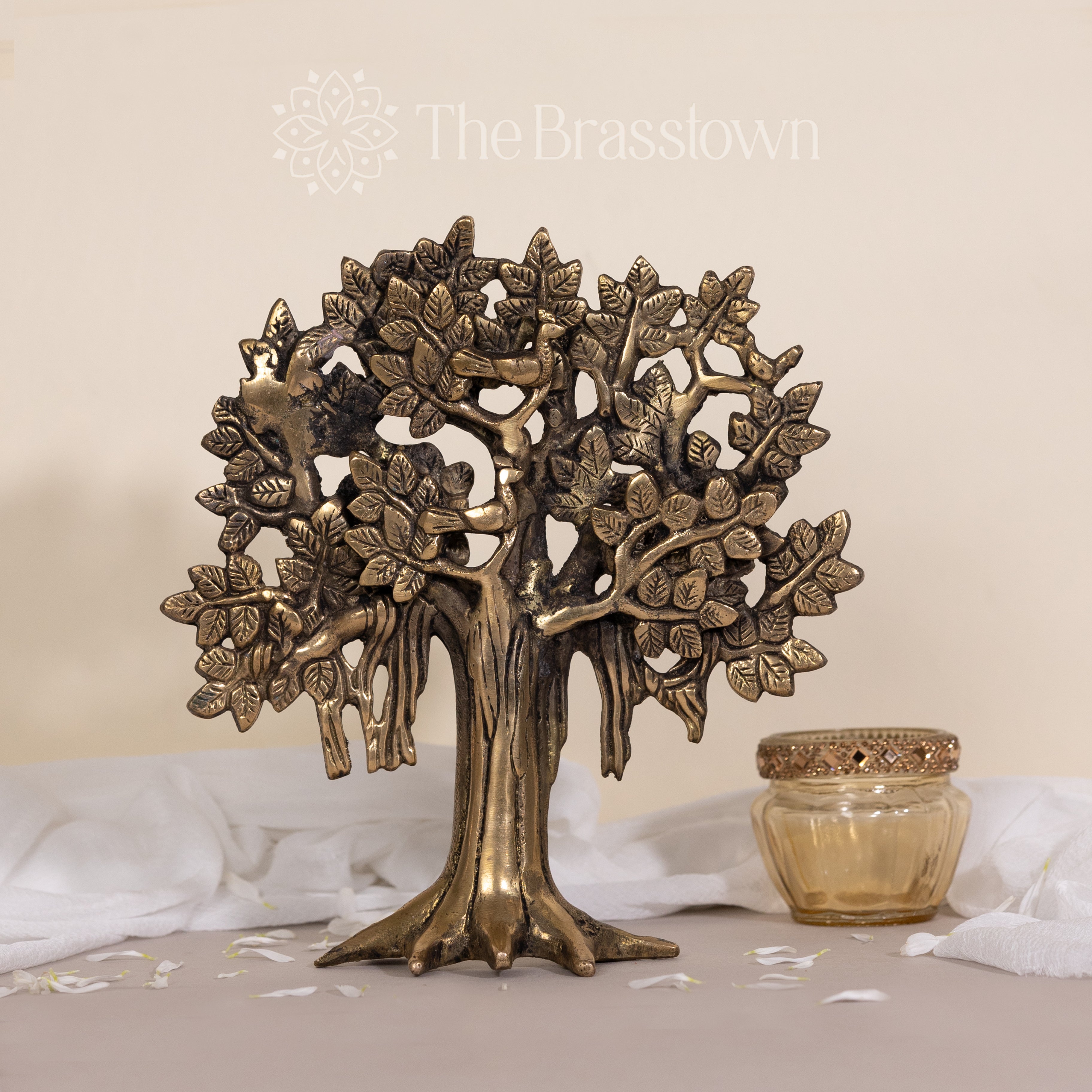 Brass Kalpavriksha Tree of Life with Roots