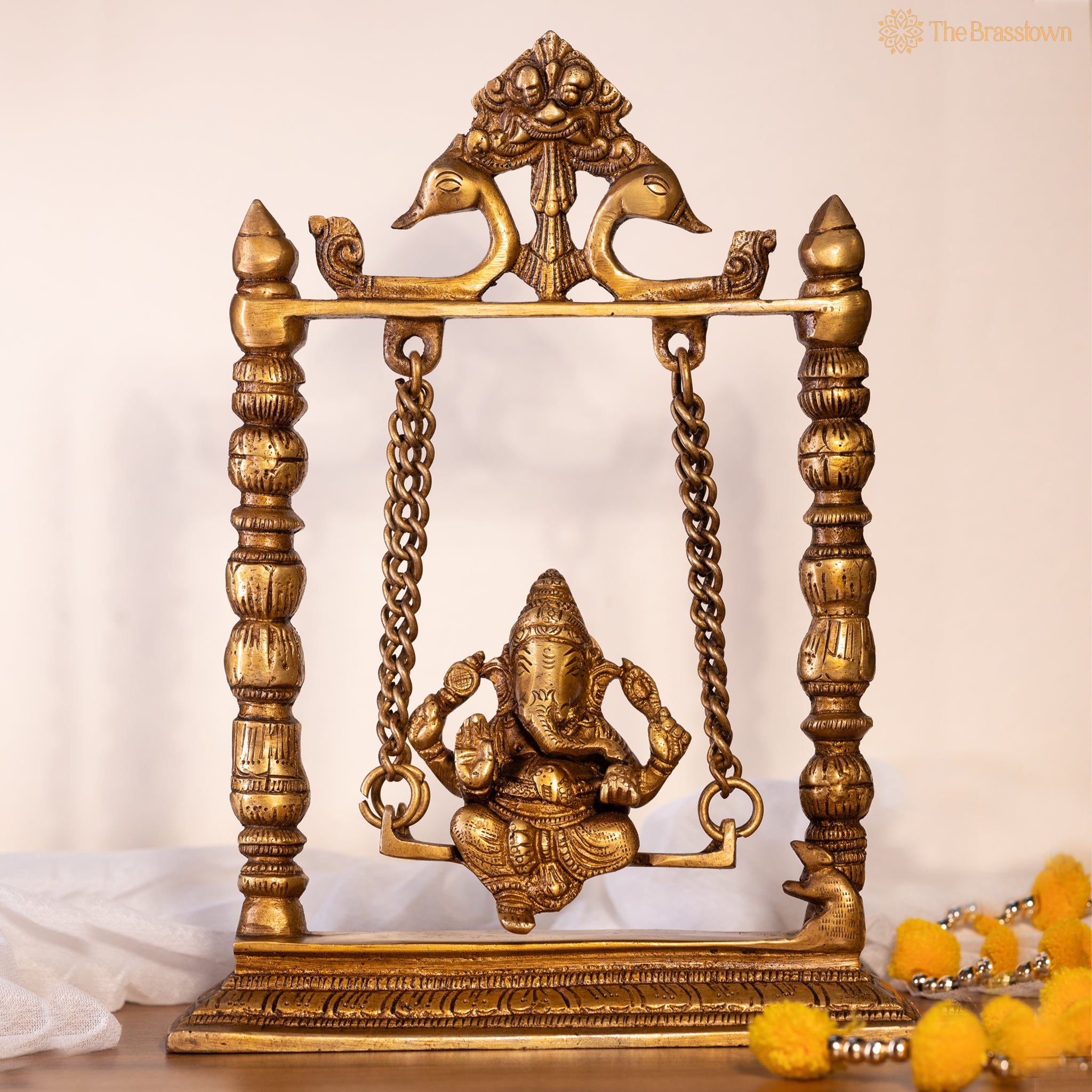 Brass Lord Ganesha on Swing